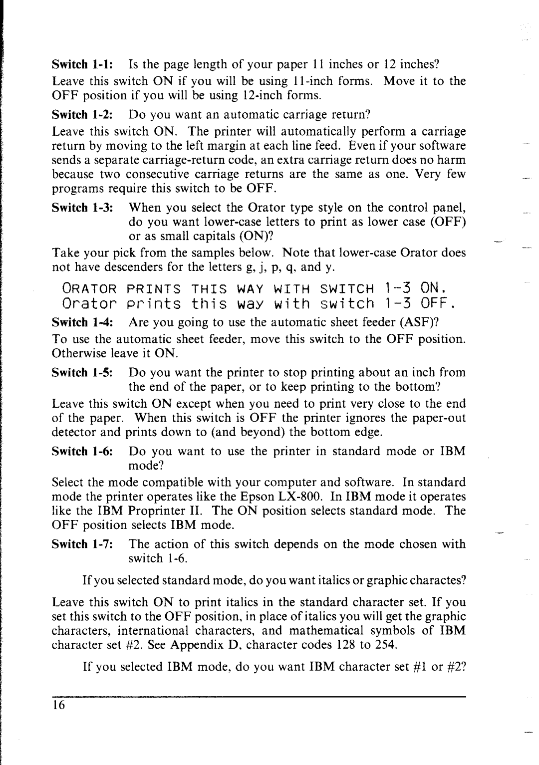 Star Micronics lC-10 user manual Switch 1-3 When 