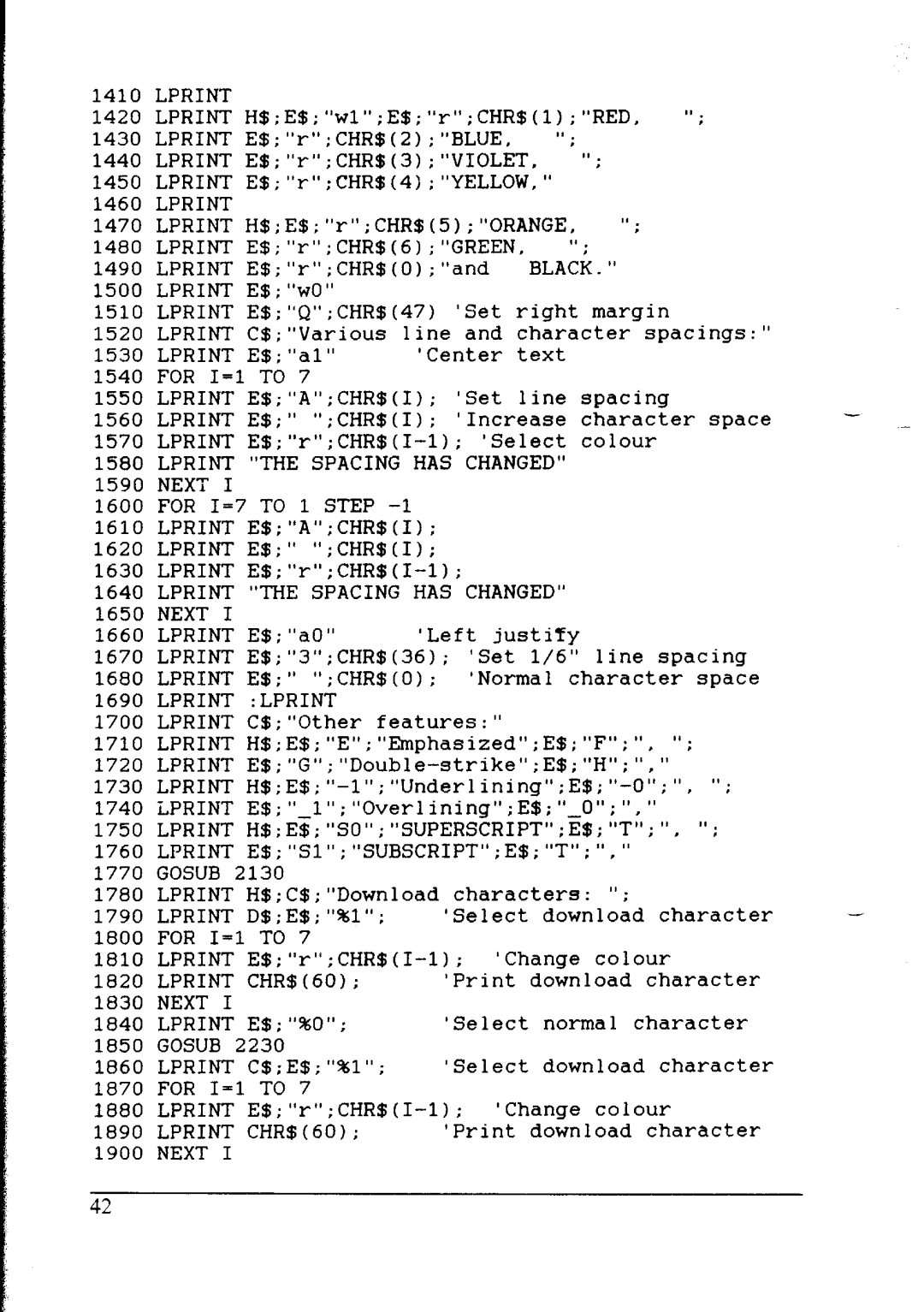 Star Micronics lC-10 user manual Lprint the Spacing has Changed 