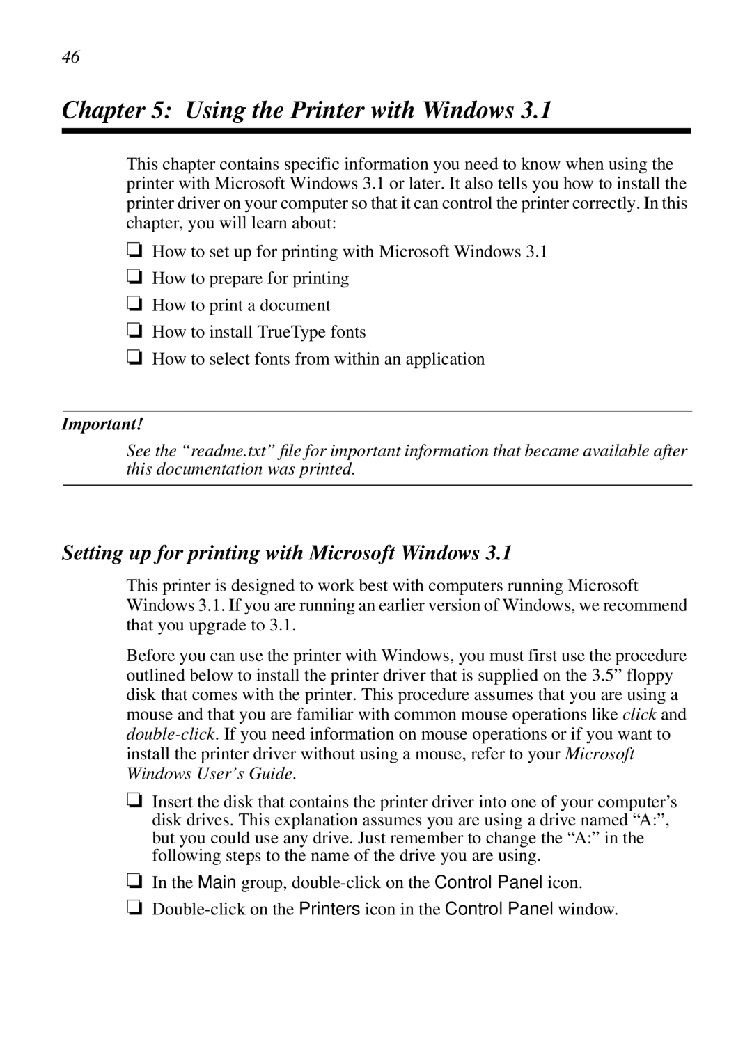 Star Micronics DOT MATRIX PRINTERS, LC-1521 Using the Printer with Windows, Setting up for printing with Microsoft Windows 