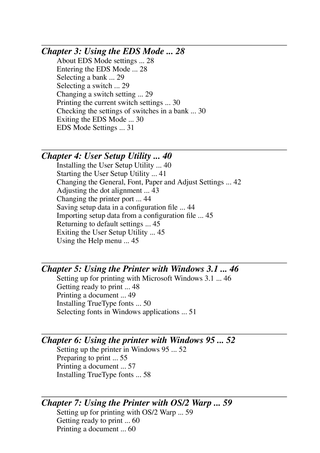 Star Micronics DOT MATRIX PRINTERS, LC-1521 Using the EDS Mode, User Setup Utility, Using the Printer with Windows 3.1 