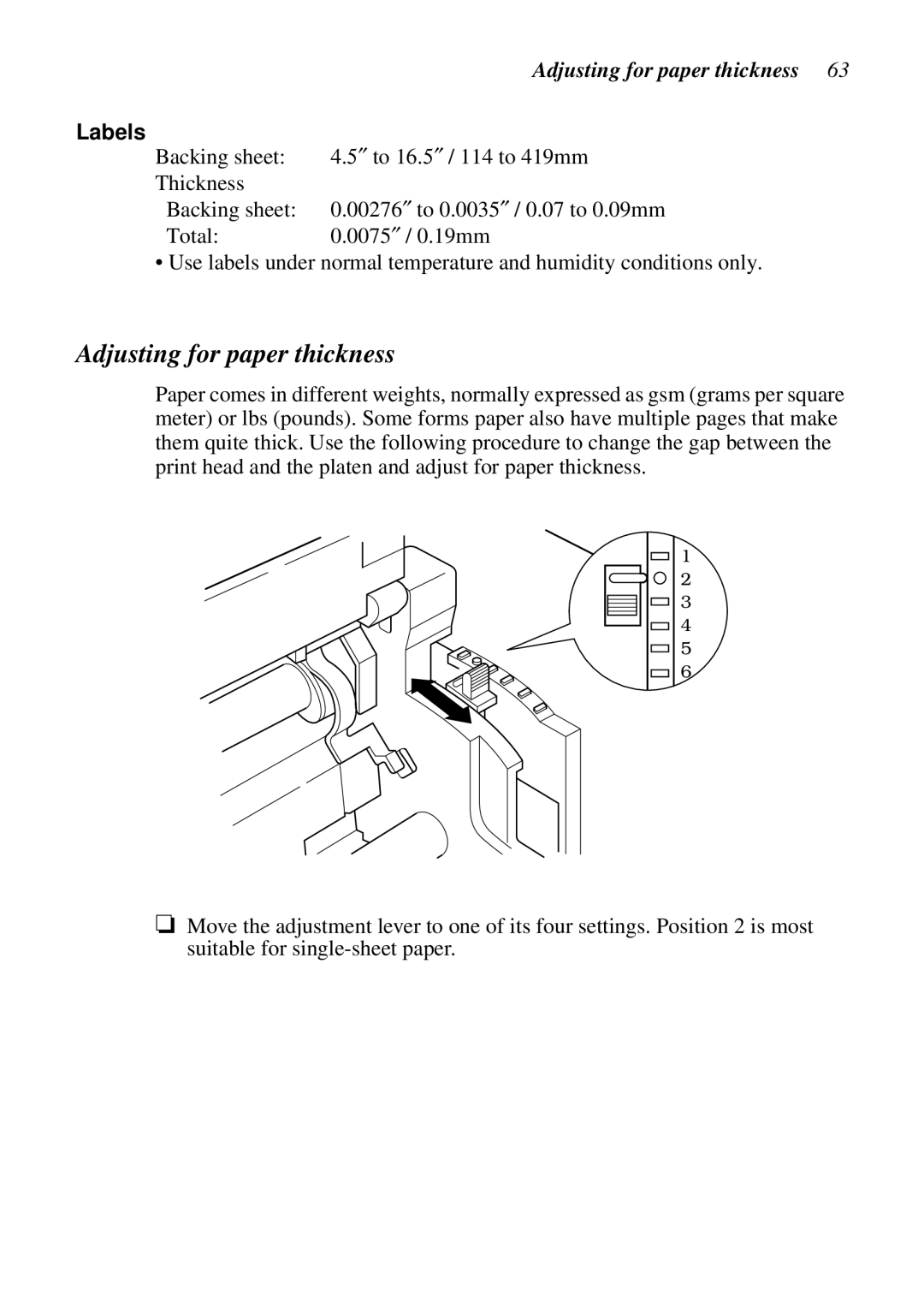 Star Micronics HA15 80825072, LC-1521, LC-1511, DOT MATRIX PRINTERS user manual Adjusting for paper thickness 