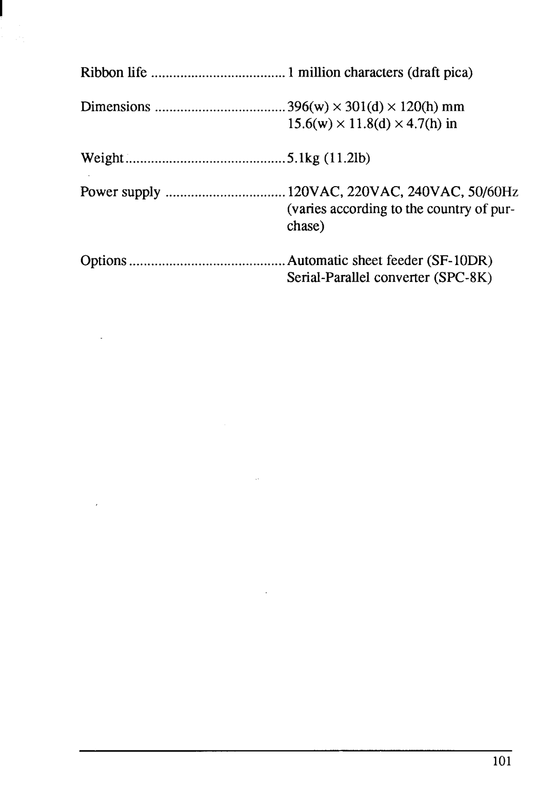 Star Micronics LC-20 user manual Ribhntife ~fi~.~fi~ Imillion charactersdraft pica 