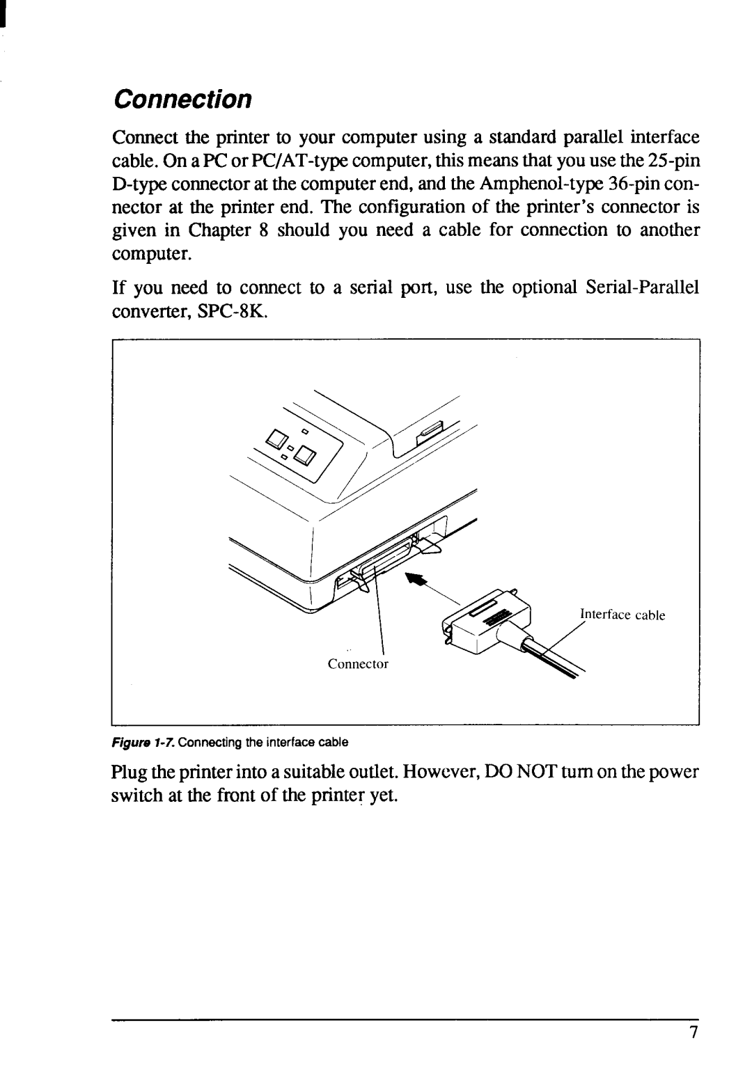 Star Micronics LC-20 user manual j’06’$, Connection 