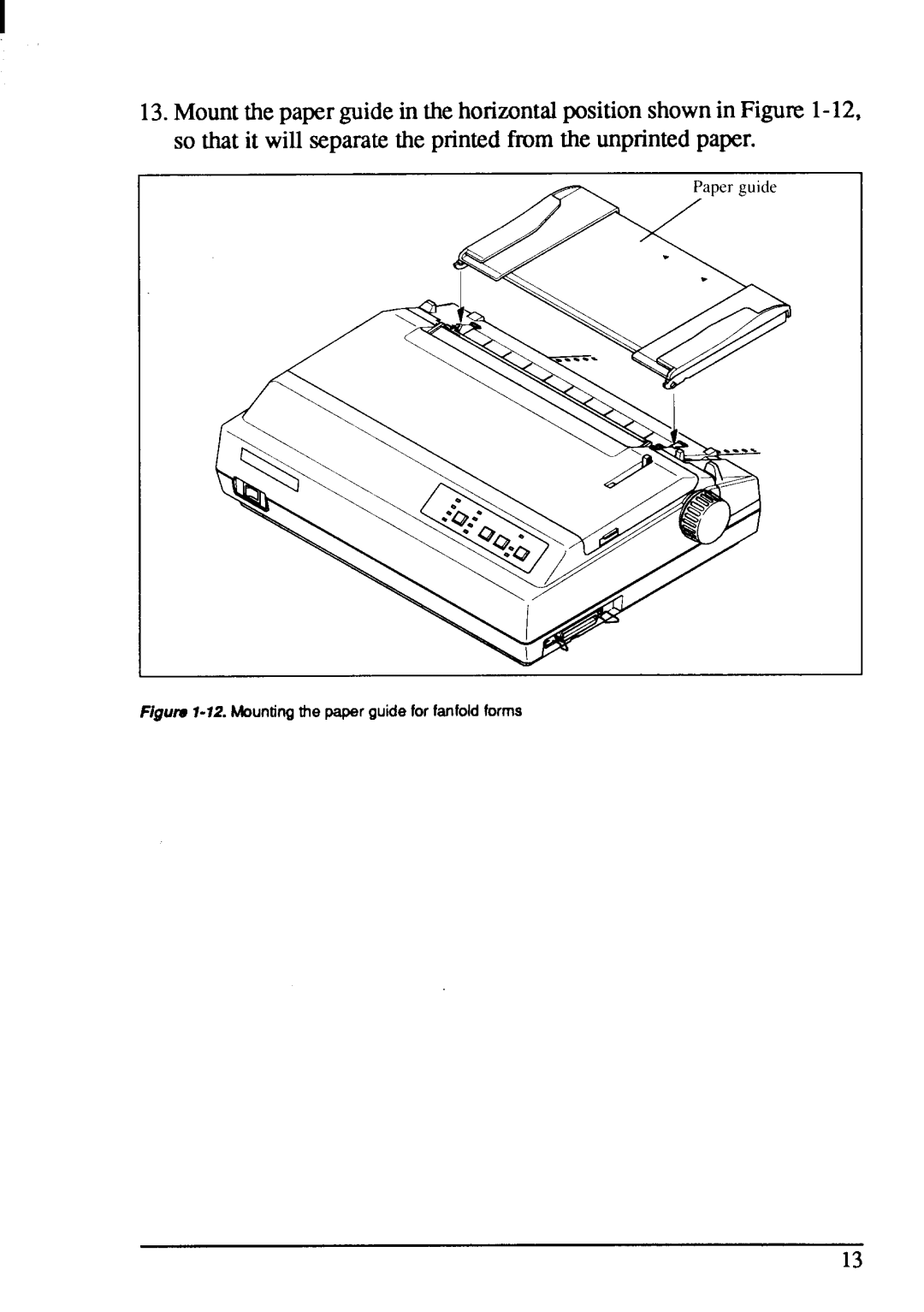 Star Micronics LC-20 user manual Gufo 1-12. Mountingthe paper guide for fanfold forms 