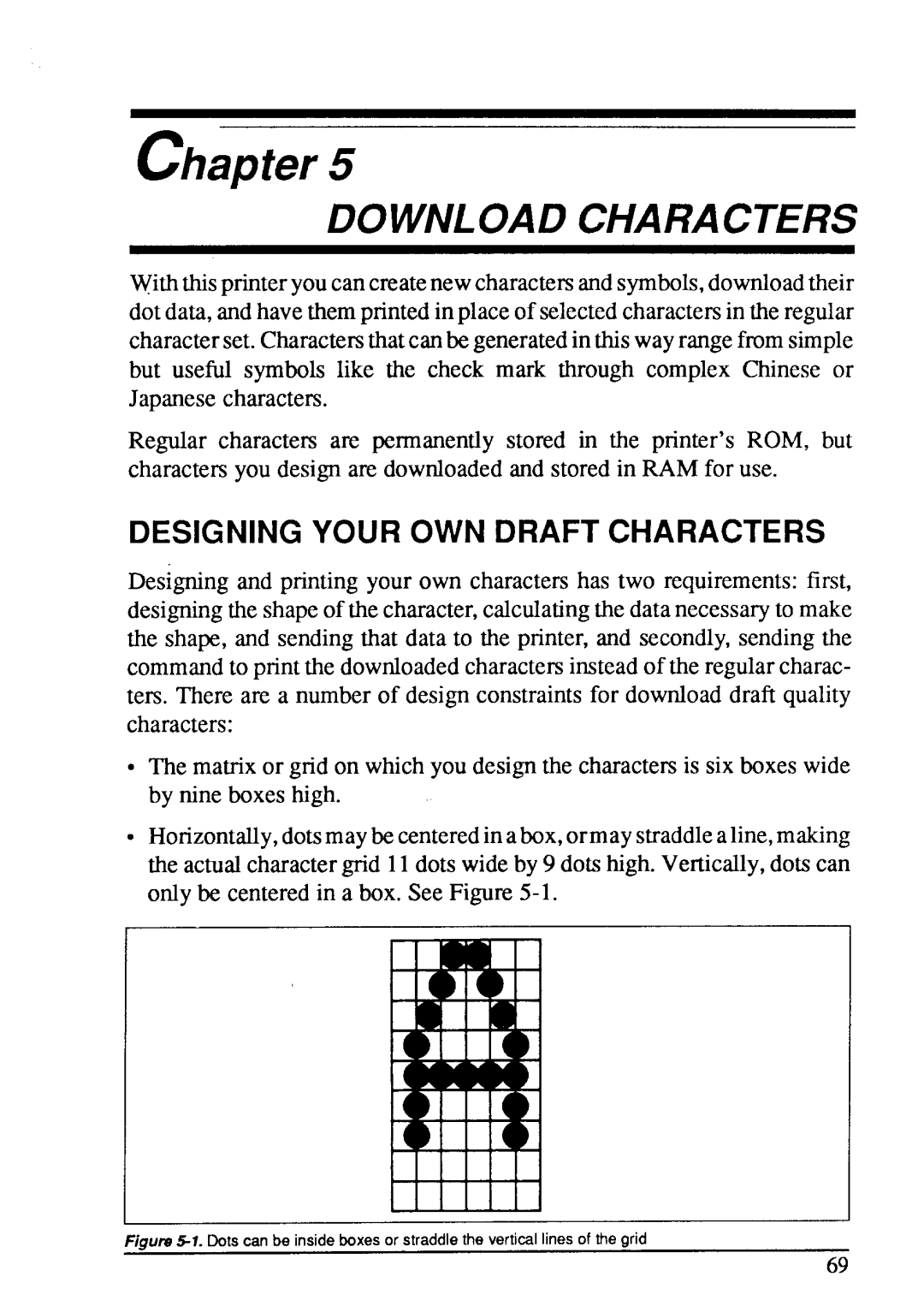 Star Micronics LC-20 user manual Download Characters, Designing Your OWN Draft Characters 