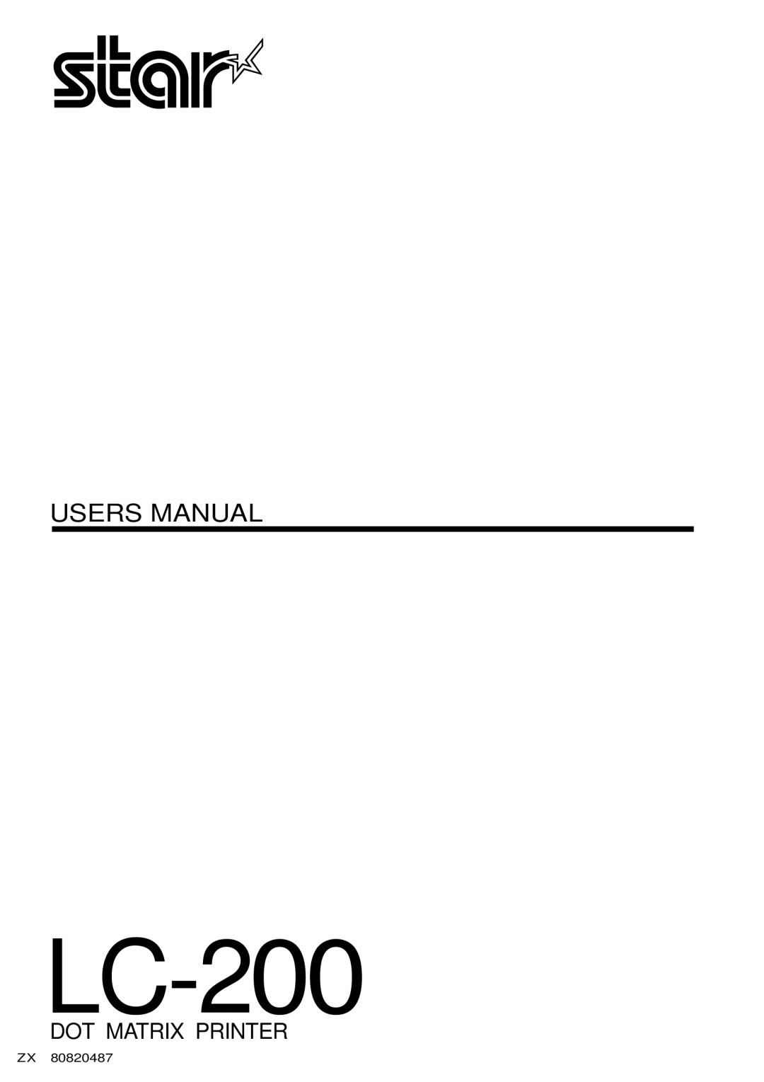 Star Micronics LC-200 user manual 