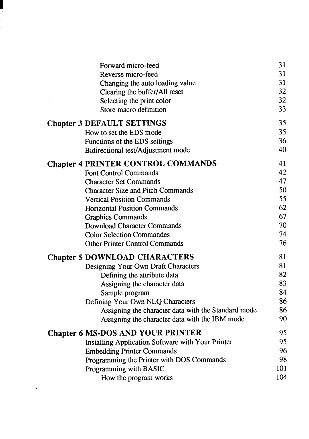 Star Micronics LC-200 user manual Printer Control Commands, Download Characters 