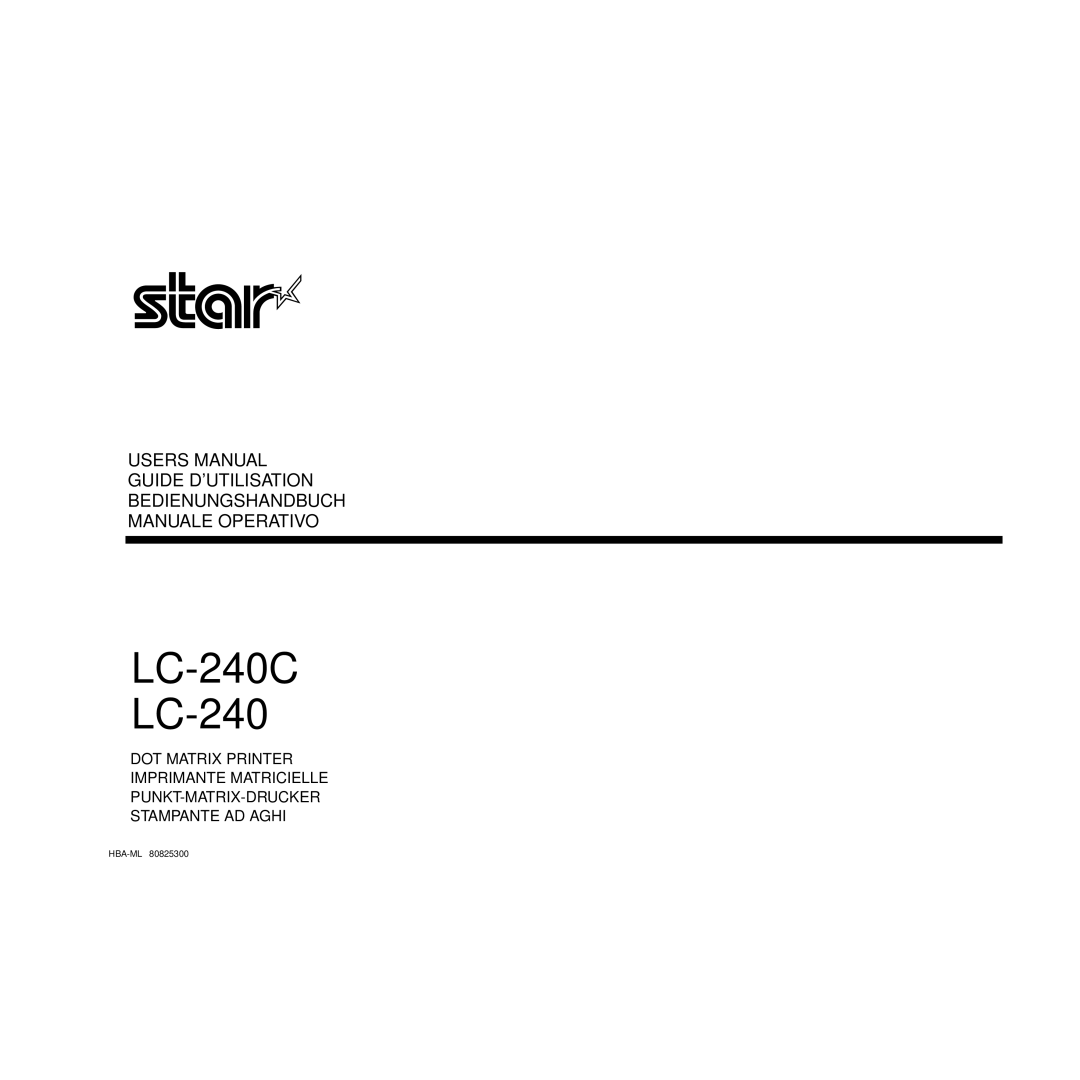 Star Micronics user manual LC-240C LC-240 NX-2460C NX-2460 