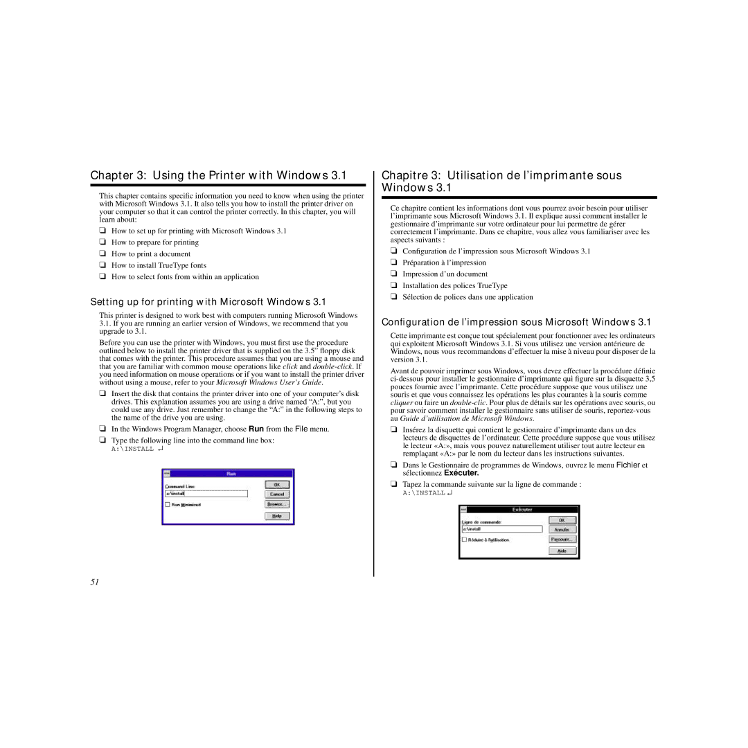 Star Micronics LC-240C user manual Using the Printer with Windows, Chapitre 3 Utilisation de l’imprimante sous Windows 