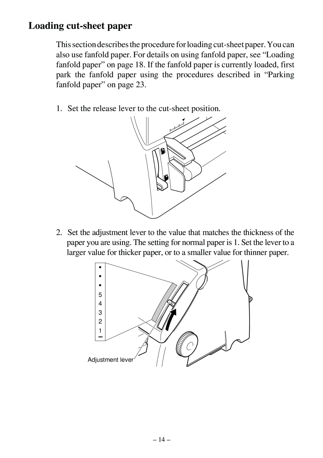Star Micronics LC-500 user manual Loading cut-sheet paper 
