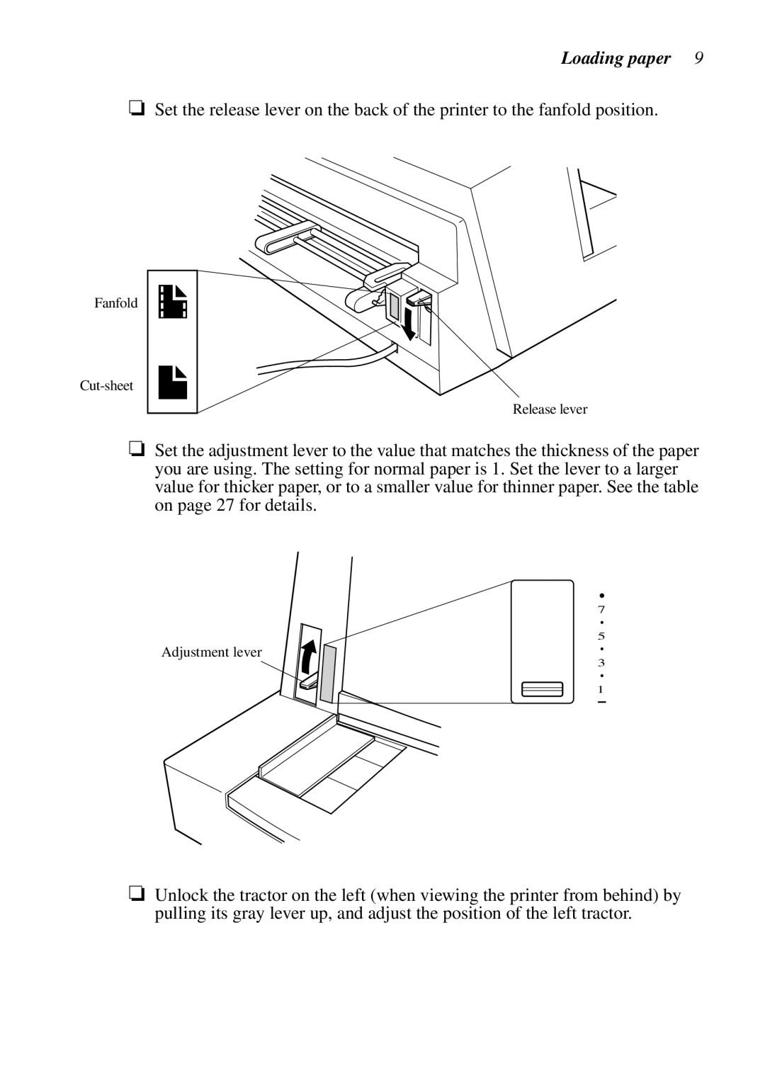 Star Micronics LC-6211 user manual Loading paper 