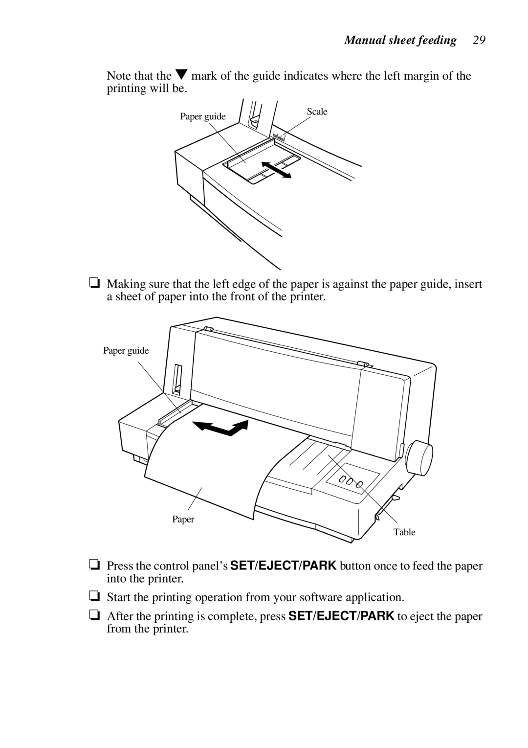 Star Micronics LC-6211 user manual Manual sheet feeding 