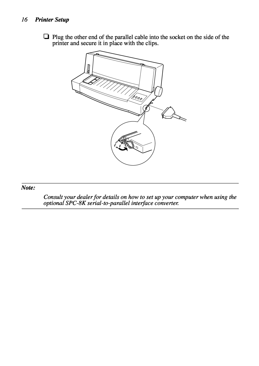 Star Micronics LC-7211 user manual Printer Setup 