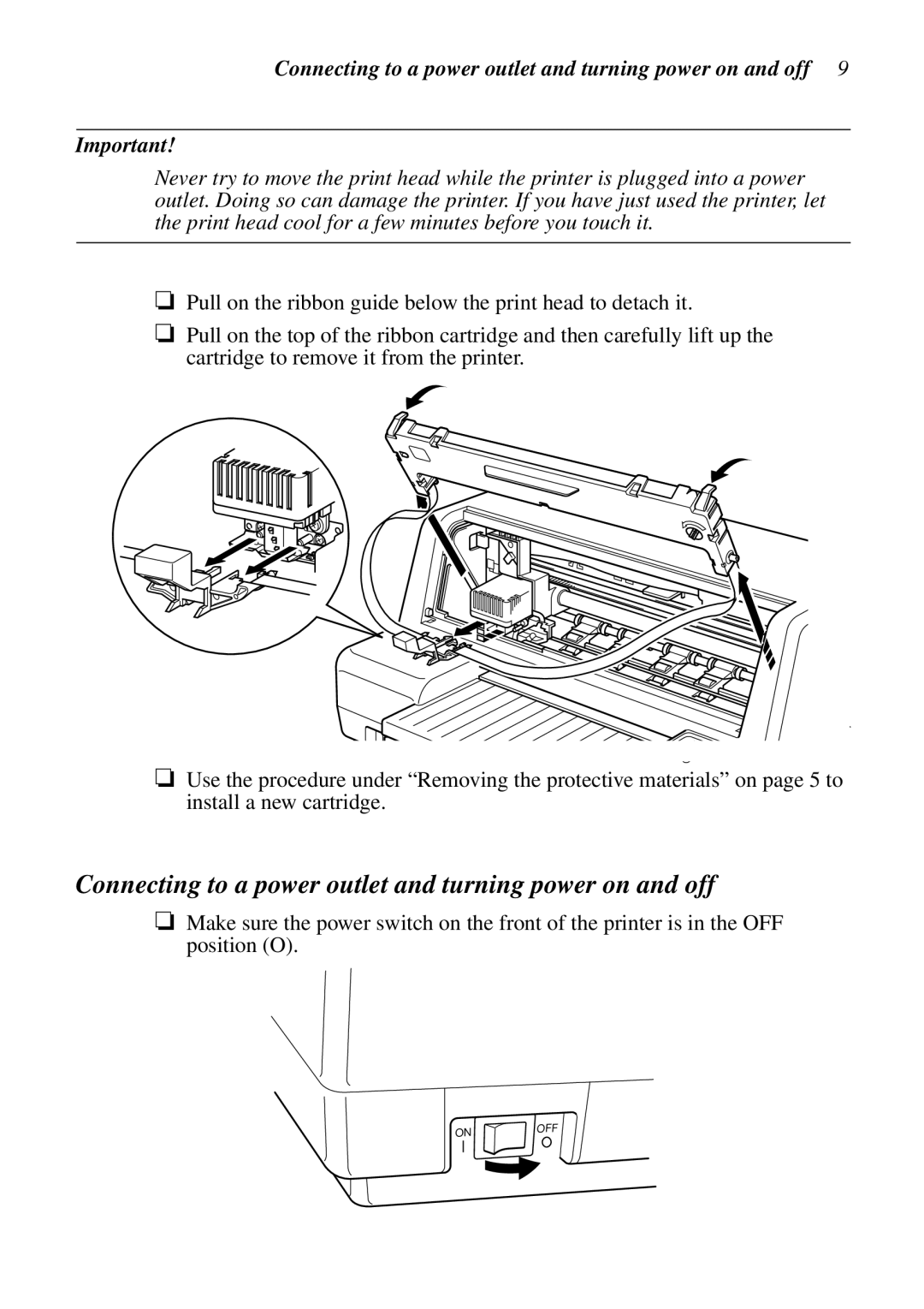 Star Micronics LC-8021 manual Connecting to a power outlet and turning power on and off 