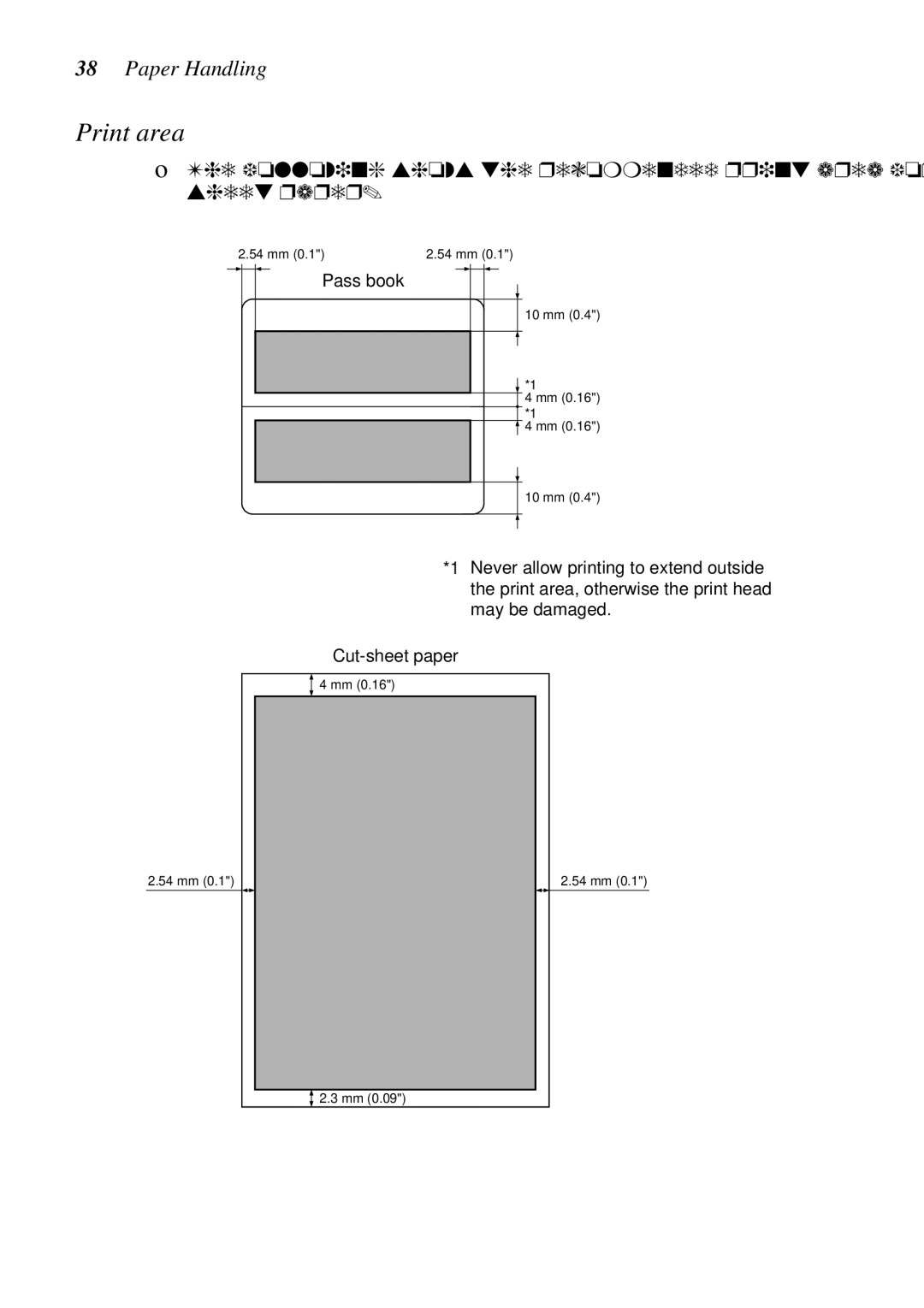 Star Micronics LC-8021 manual Print area 