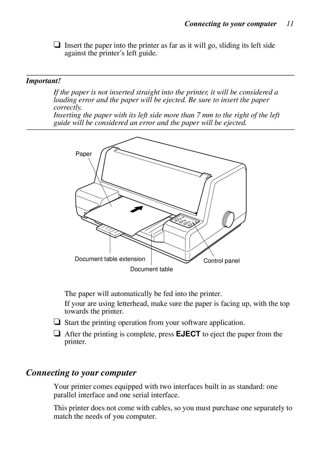 Star Micronics LC-8021 manual Connecting to your computer 