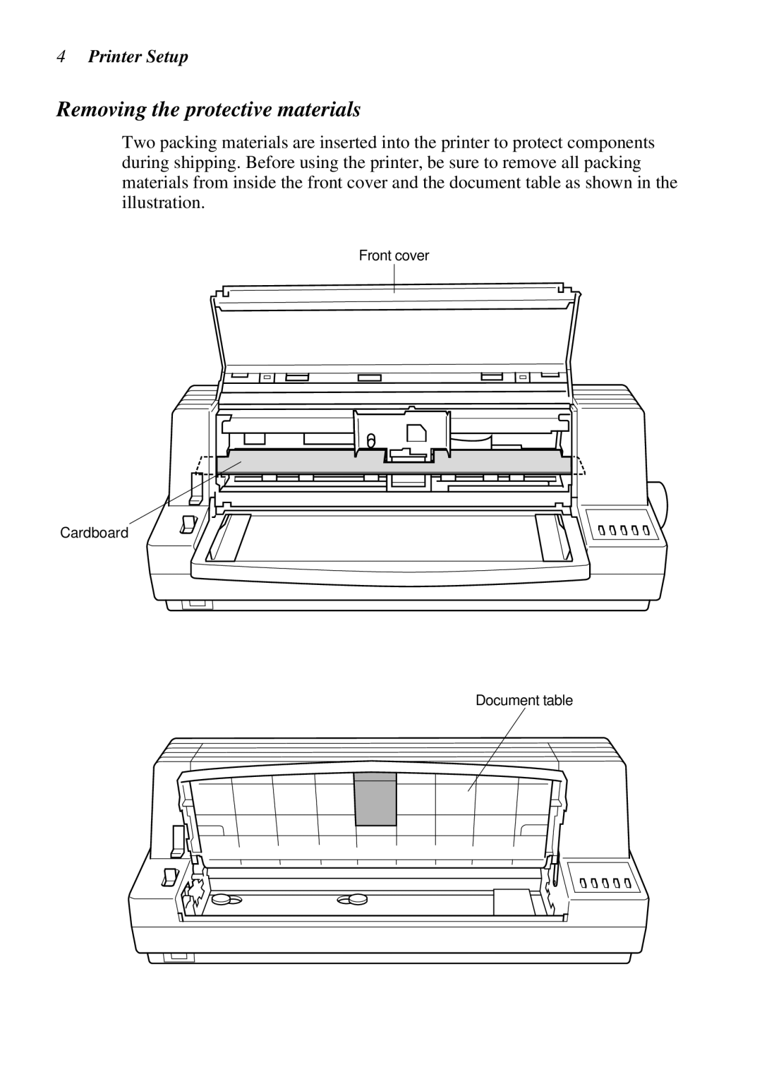 Star Micronics LC-8521 user manual Removing the protective materials 