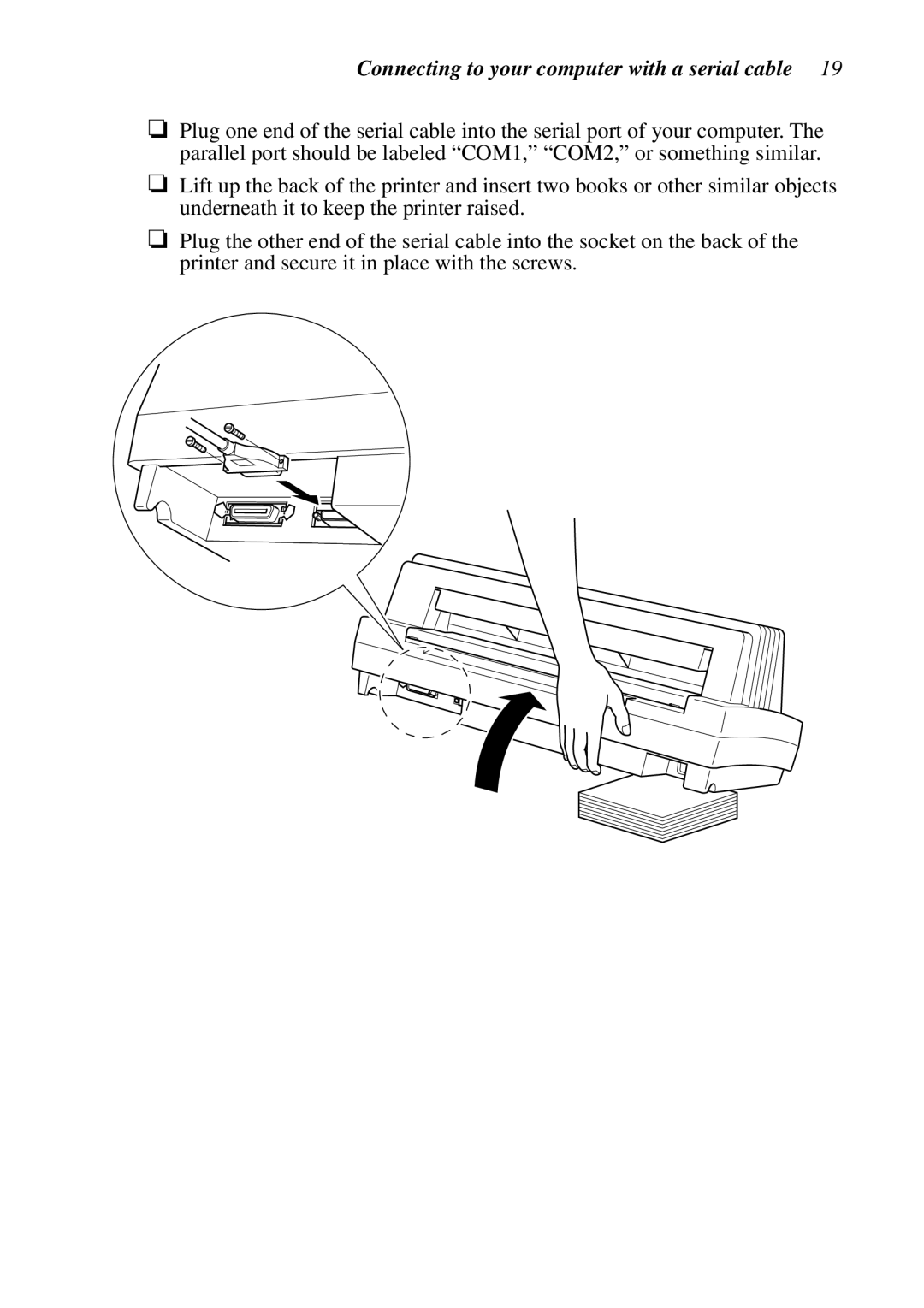 Star Micronics LC-8521 user manual Connecting to your computer with a serial cable 