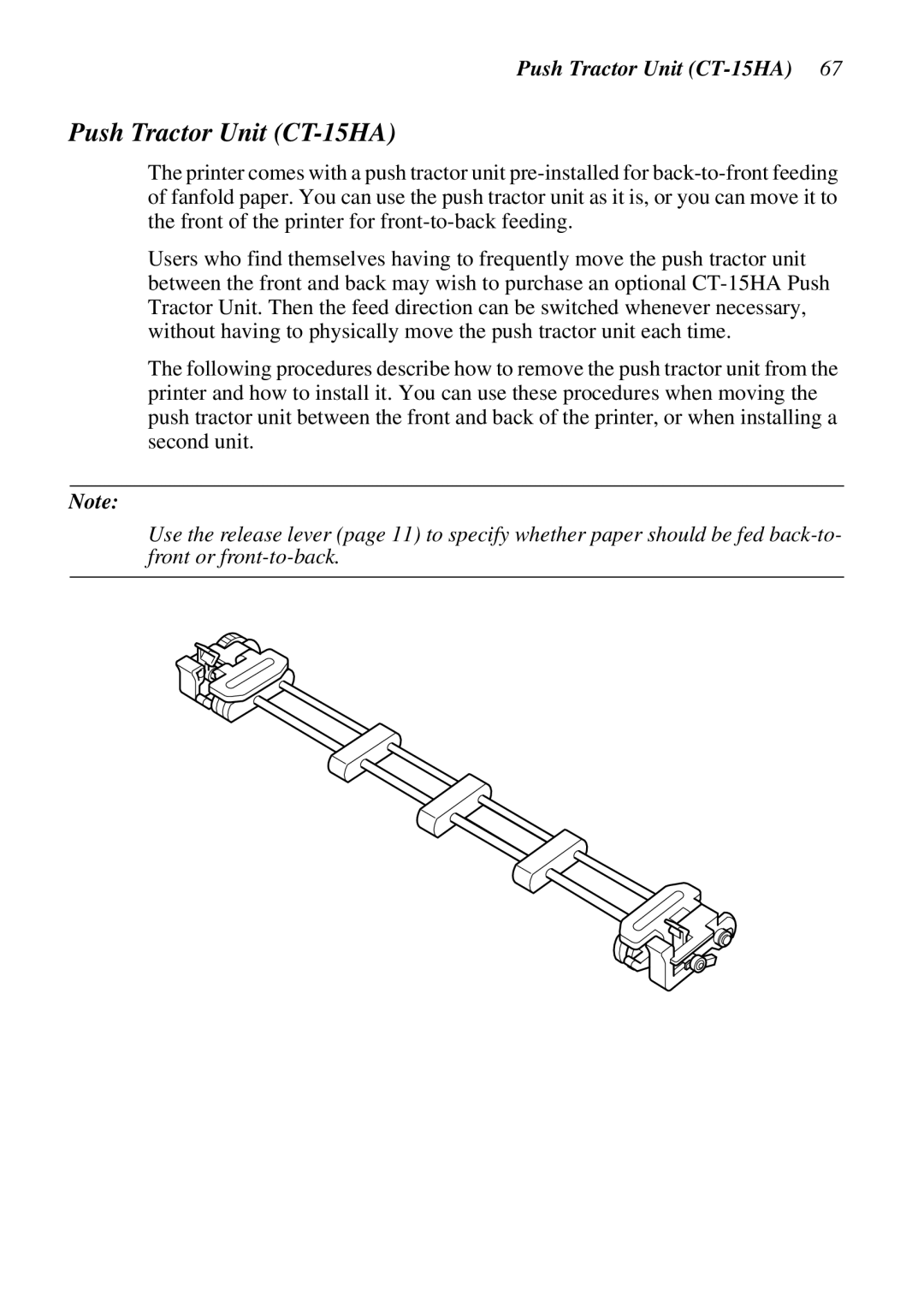 Star Micronics LC-8521 user manual Push Tractor Unit CT-15HA 