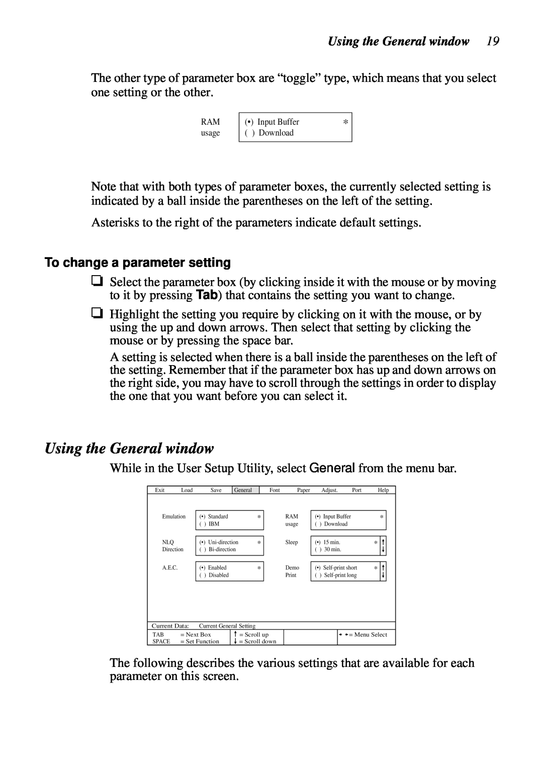 Star Micronics LC-90 NX-1010 user manual Using the General window 