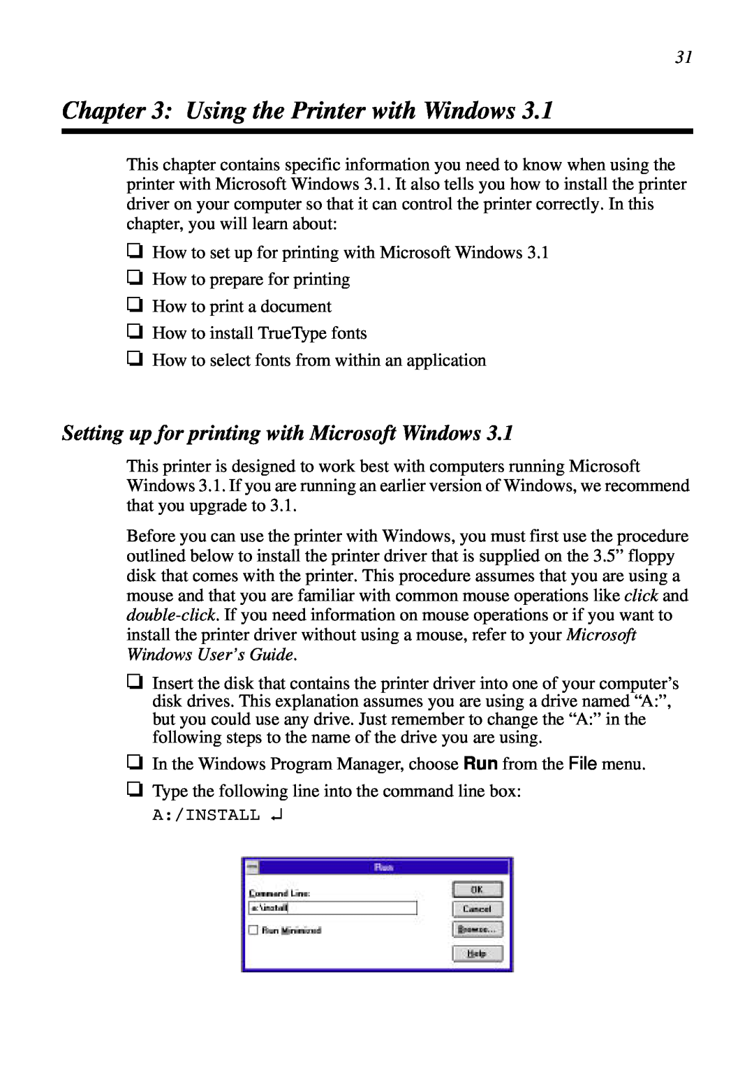 Star Micronics LC-90 NX-1010 user manual Using the Printer with Windows, Setting up for printing with Microsoft Windows 