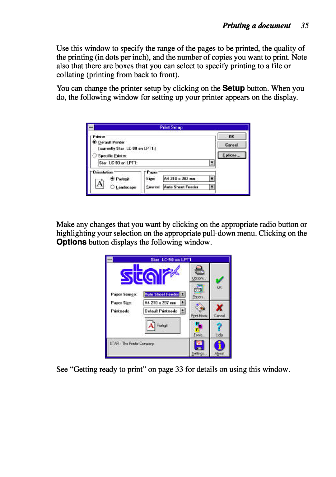 Star Micronics LC-90 NX-1010 user manual Printing a document 