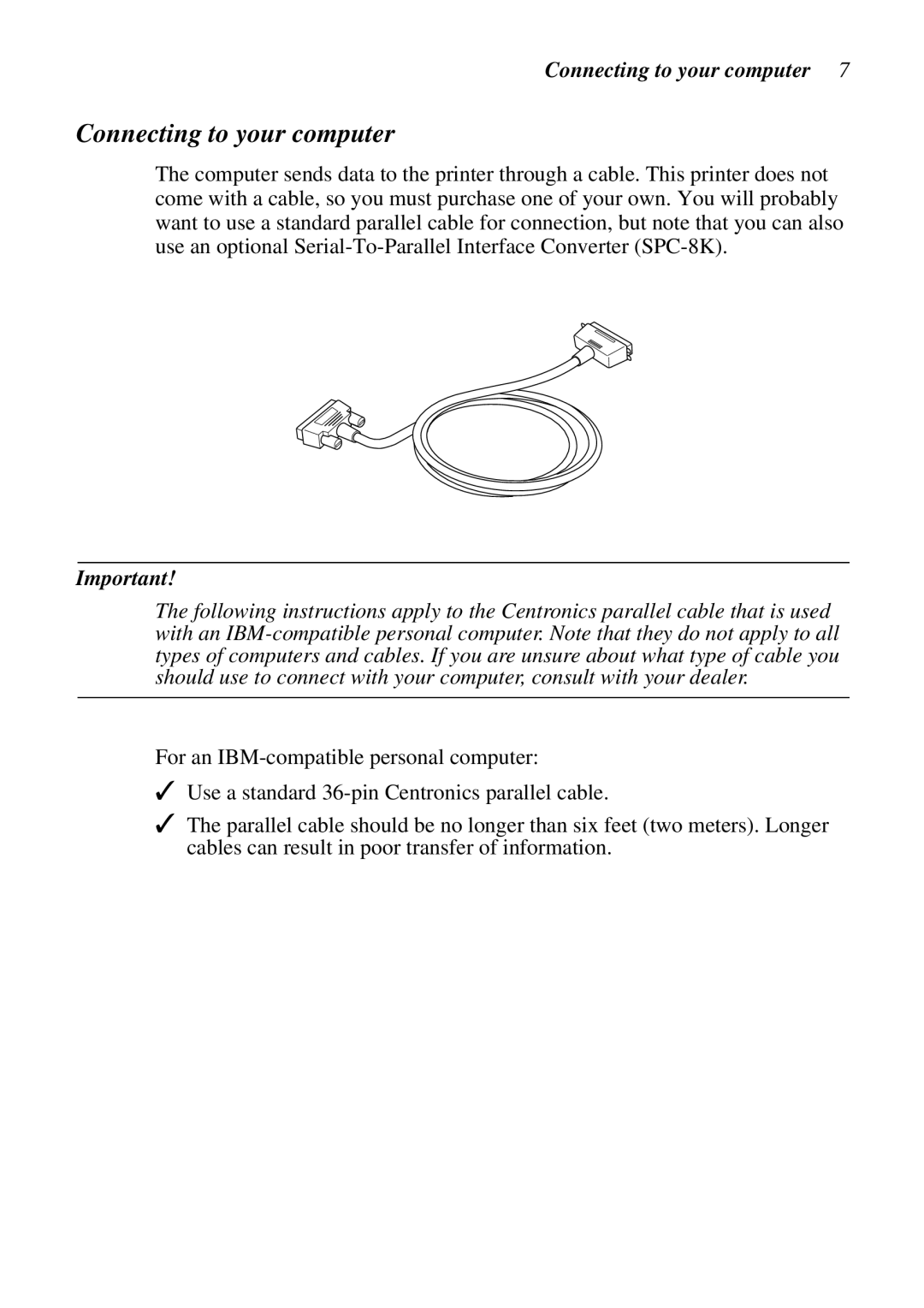 Star Micronics LC-90 NX-1010 user manual Connecting to your computer 