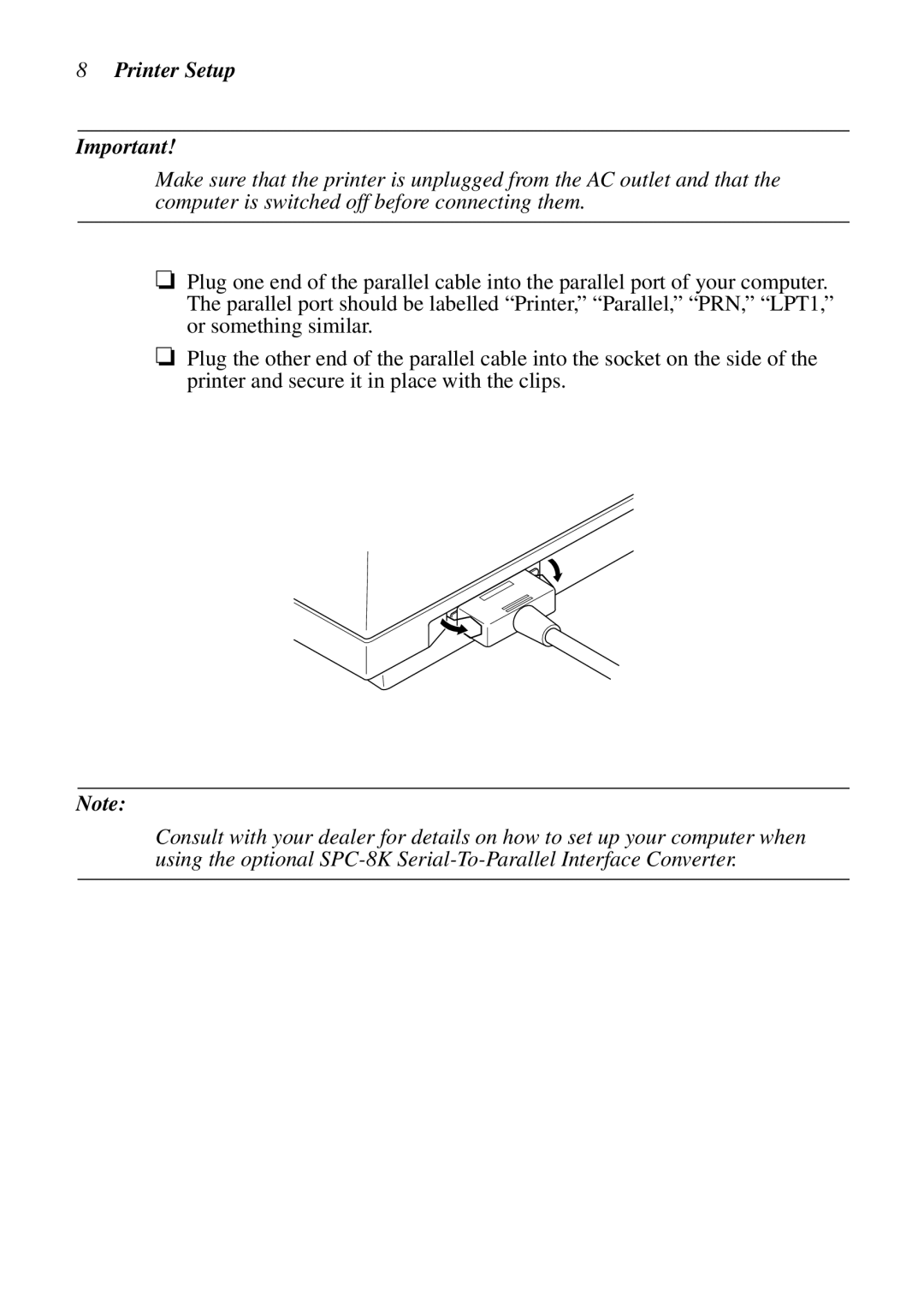 Star Micronics LC-90 NX-1010 user manual Printer Setup 