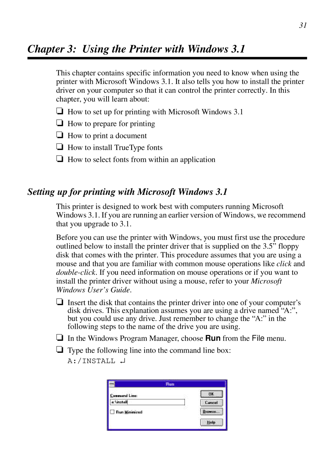 Star Micronics LC-90 NX-1010 user manual Using the Printer with Windows, Setting up for printing with Microsoft Windows 