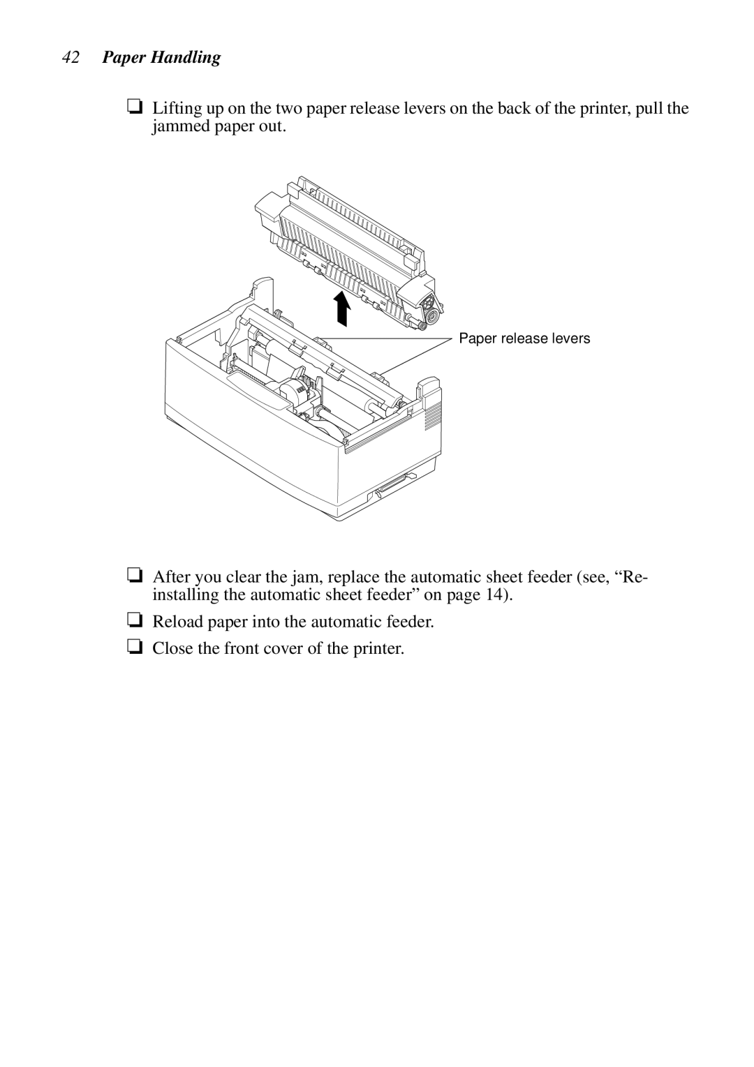 Star Micronics LC-90 NX-1010 user manual Paper release levers 