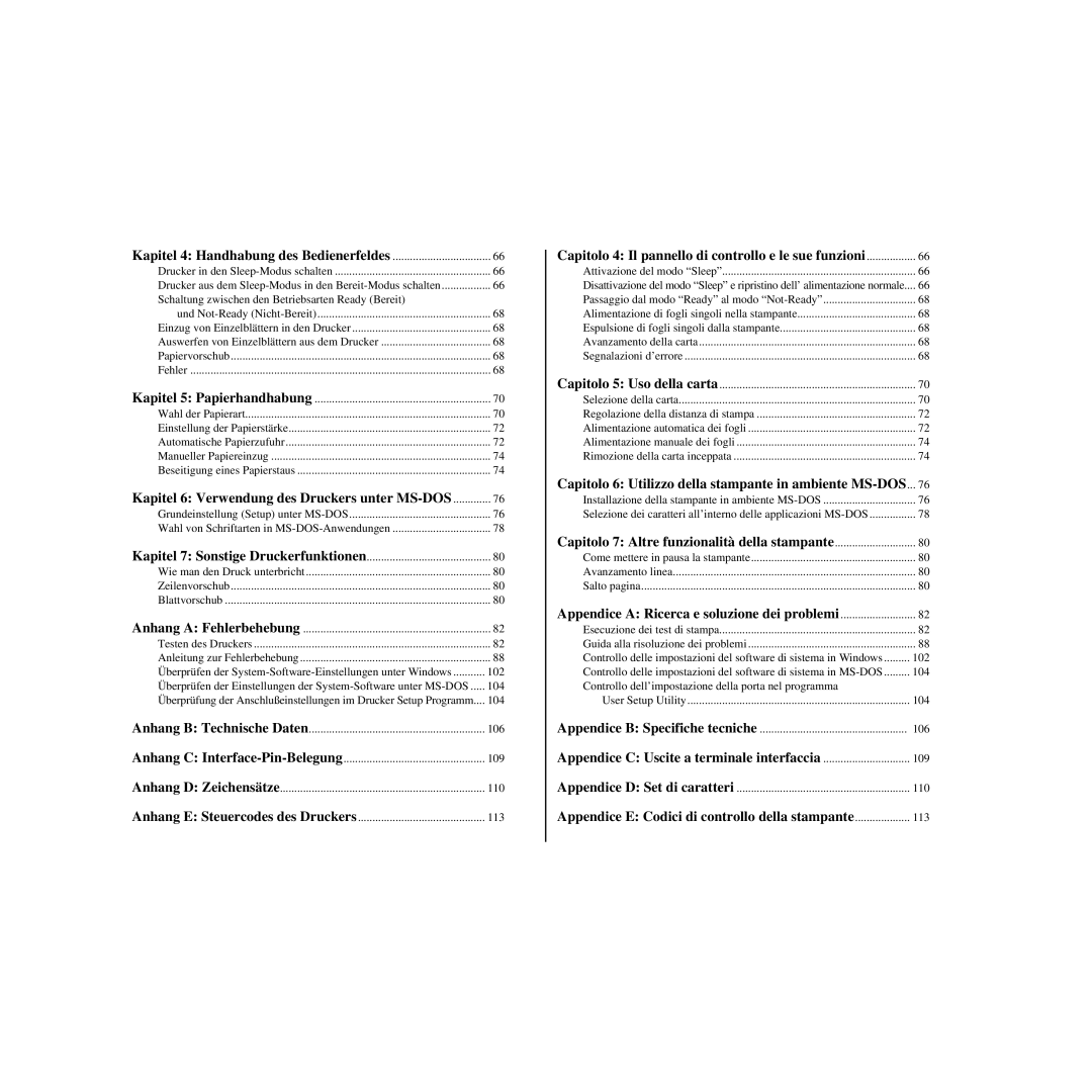 Star Micronics LC-90 manual Appendice C Uscite a terminale interfaccia 