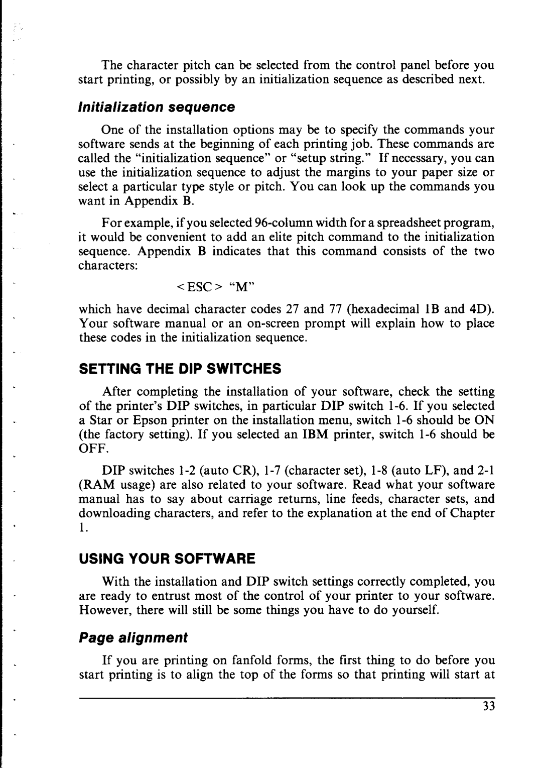 Star Micronics LC-IOII user manual Setting the DIP Switches, Using Your Software 