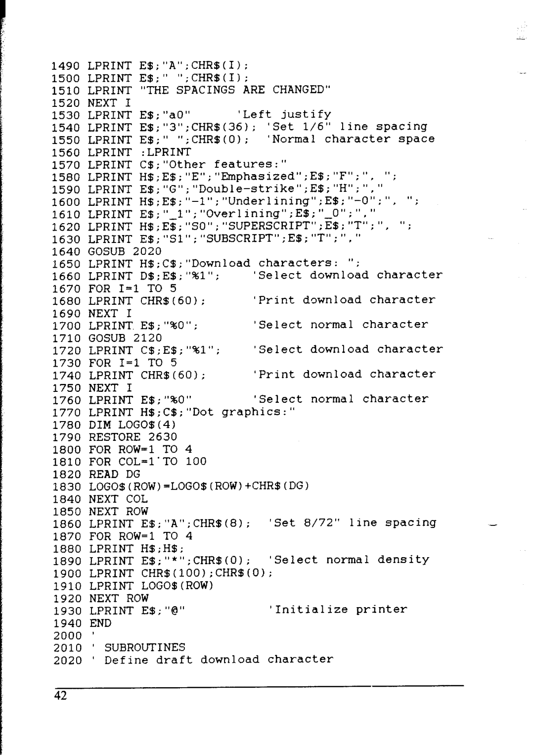 Star Micronics LC-IOII user manual Lprint the Spacings are Changed 