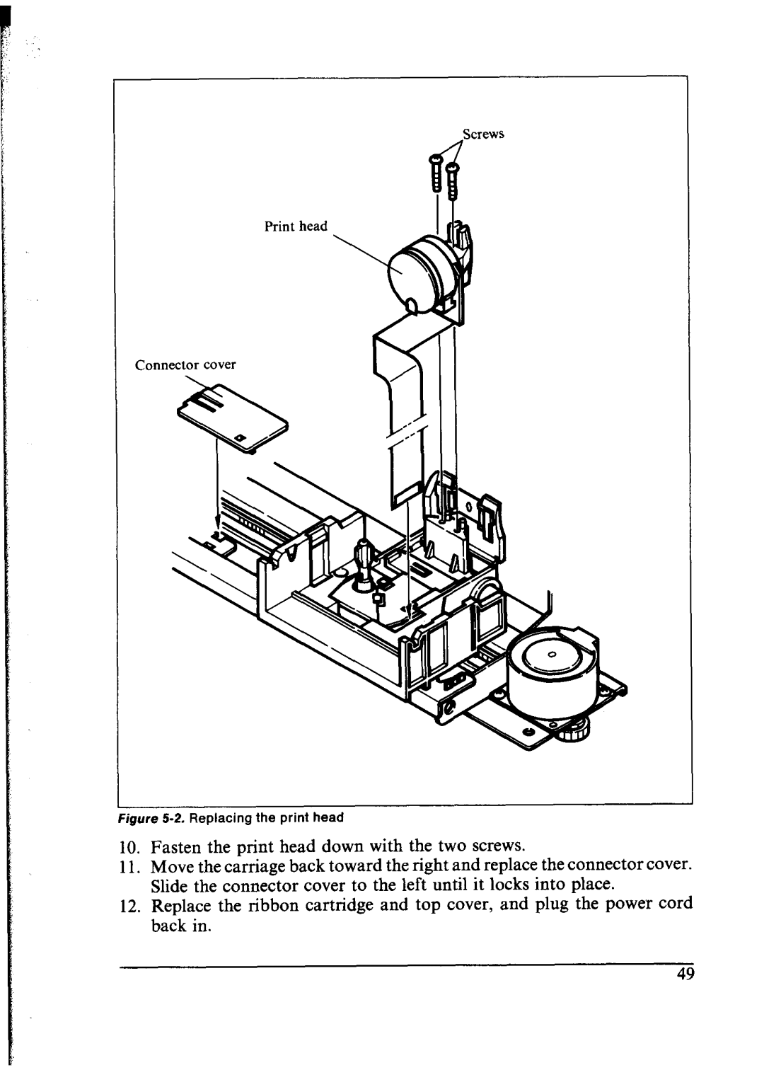 Star Micronics LC-IOII user manual Replacing the print head 