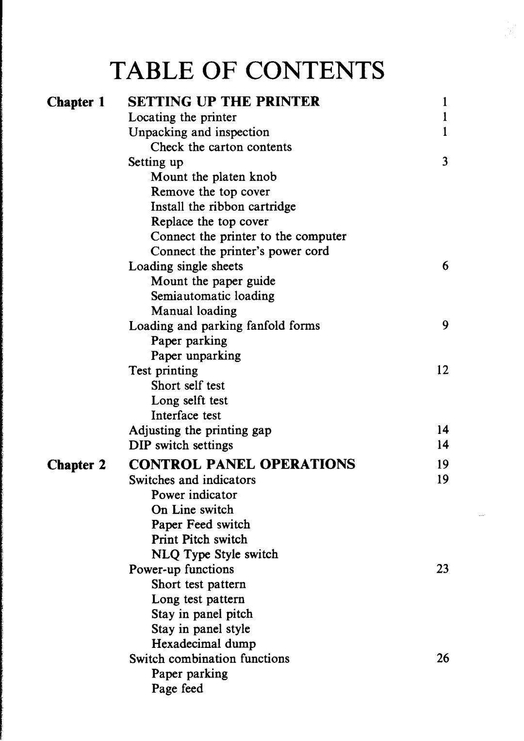 Star Micronics LC-IOII user manual Table of Contents 