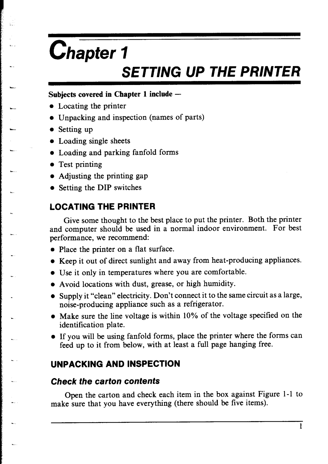 Star Micronics LC-IOII user manual Setting UP the Printer, Check the carton contents 