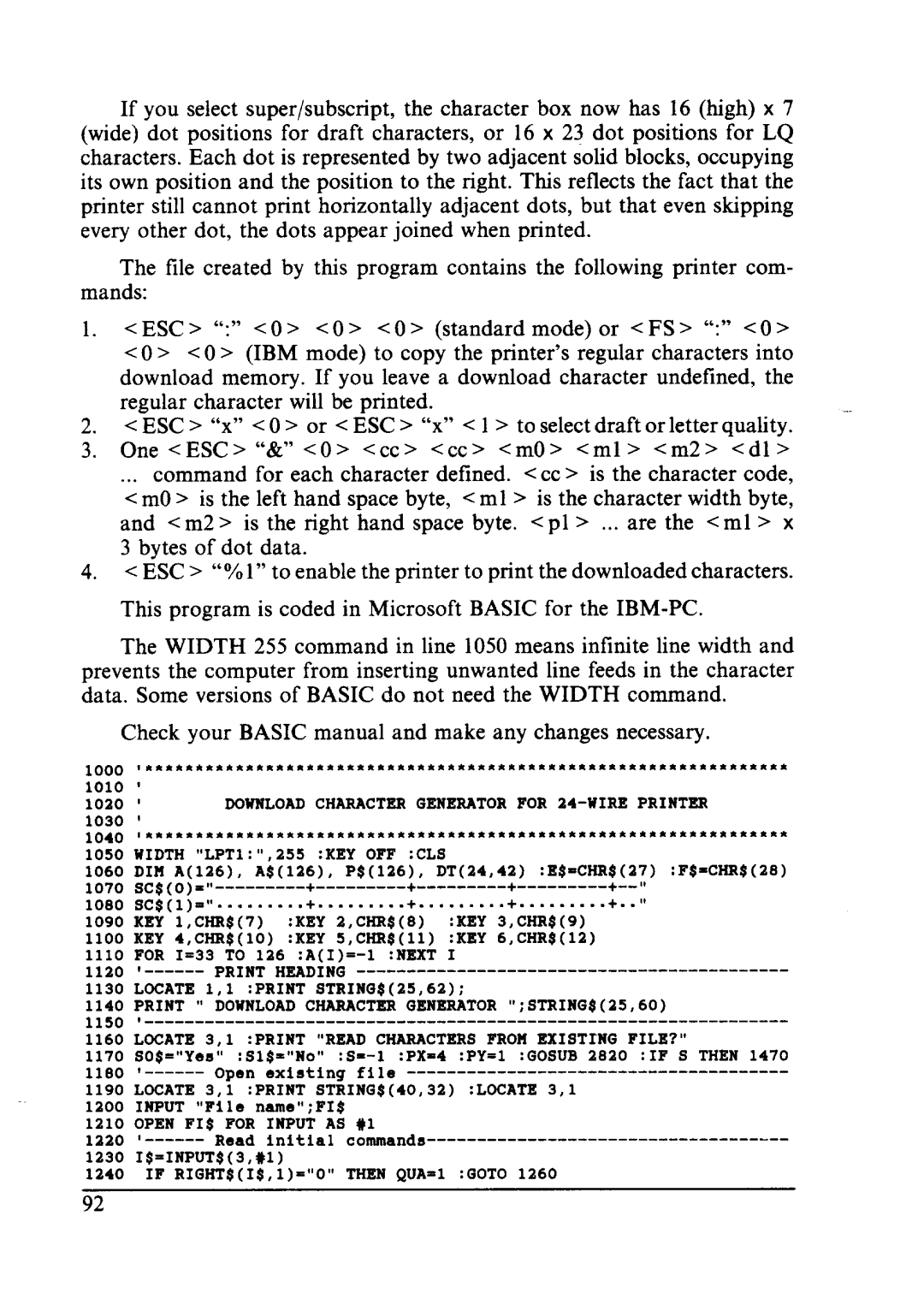 Star Micronics LC24-10 user manual 1120 