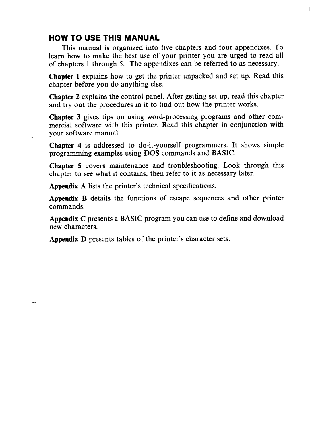 Star Micronics LC24-10 user manual HOW to USE this Manual 