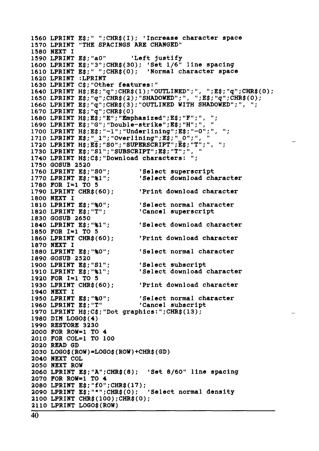 Star Micronics LC24-10 user manual Lprint the Spacings are Changed 