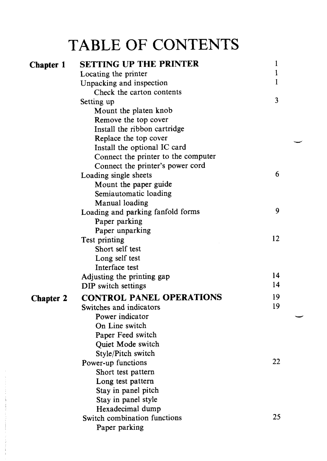 Star Micronics LC24-10 user manual Tableofcontents 