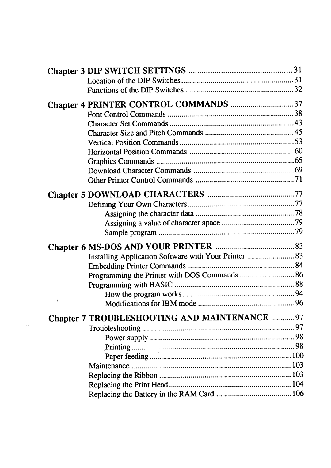 Star Micronics LC24-15 user manual Control Commands 