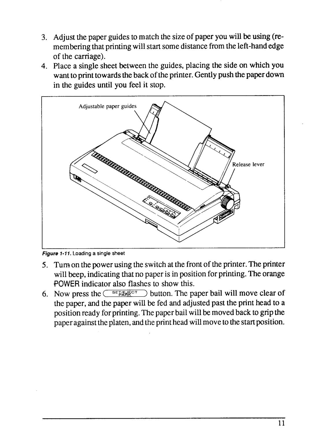 Star Micronics LC24-15 user manual Adjustable paper guides lever I, 77. Loading a single sheet 
