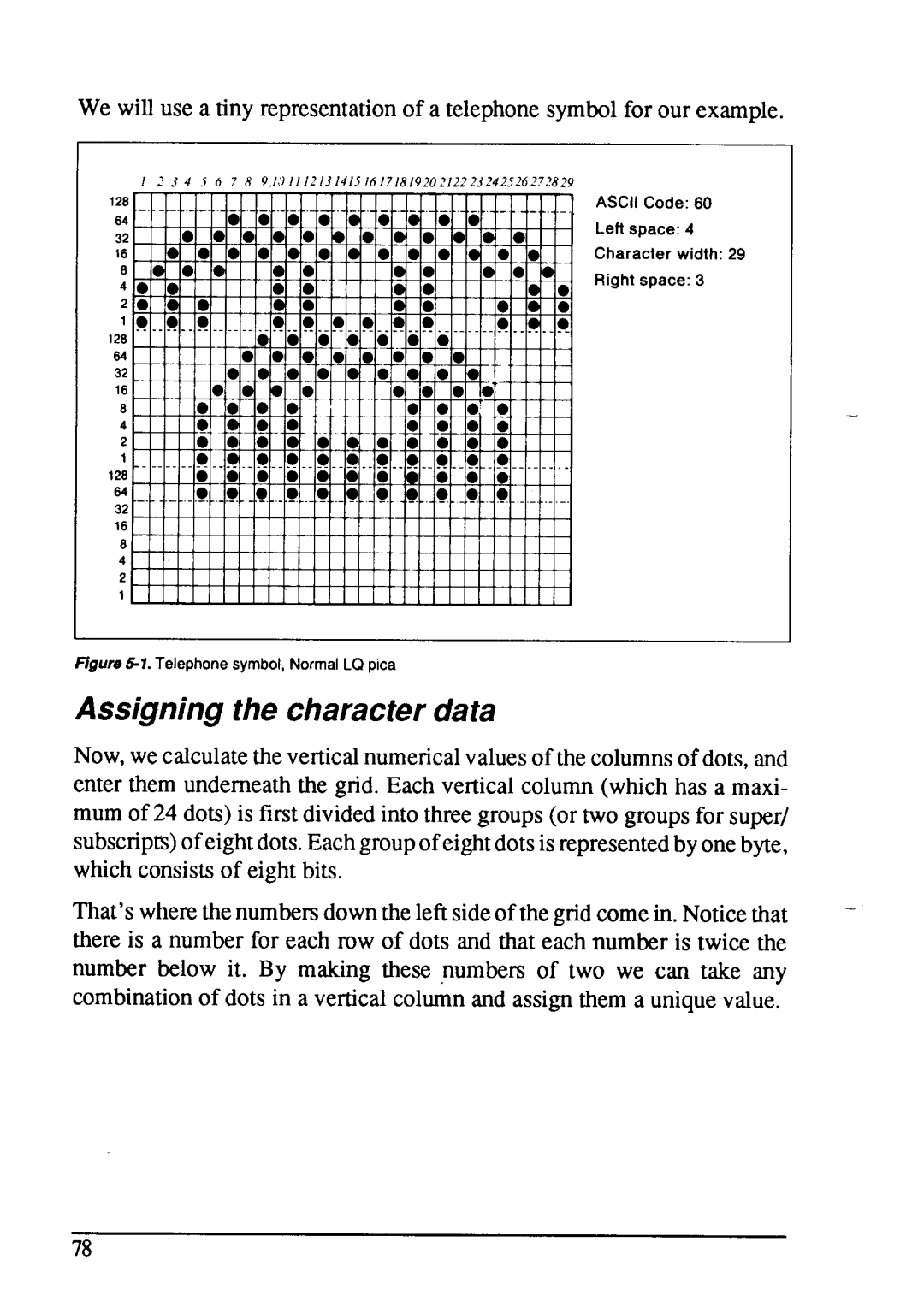 Star Micronics LC24-15 user manual Assignjng the character data 