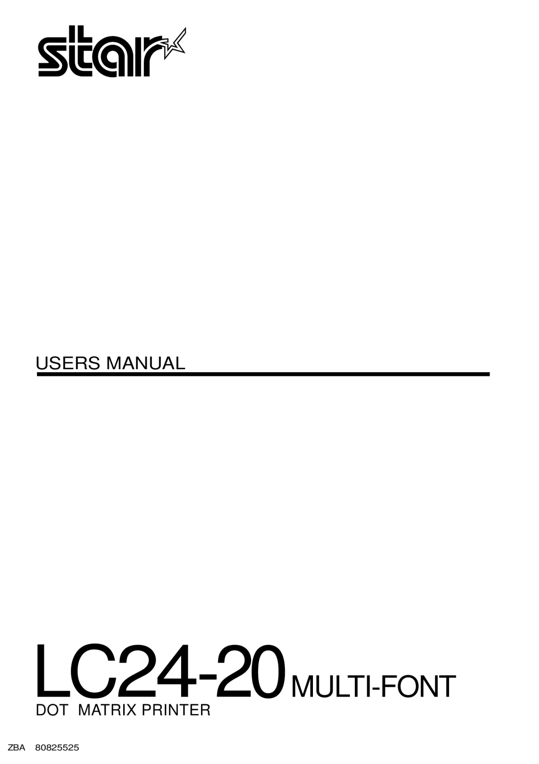 Star Micronics user manual LC24-20MULTI-FONT 