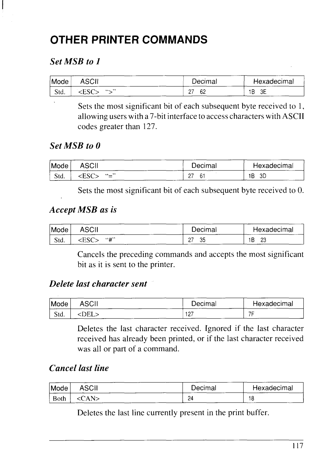 Star Micronics LC24-20 user manual Other Printer Commands 