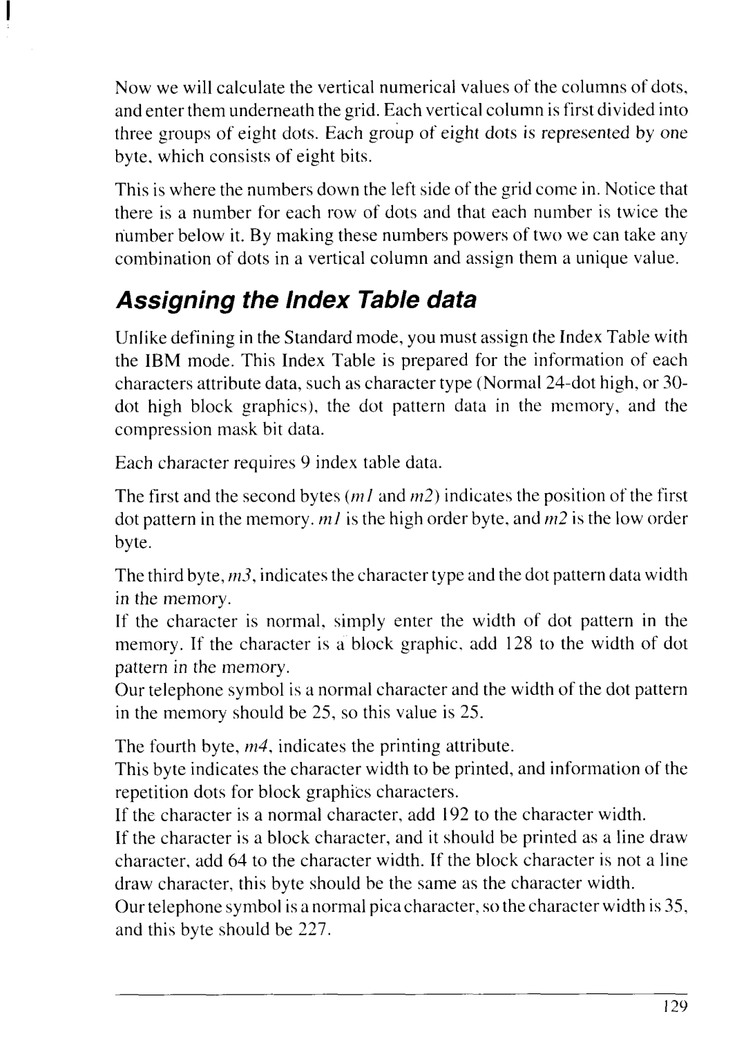 Star Micronics LC24-20 user manual Assigning the Index Table data 