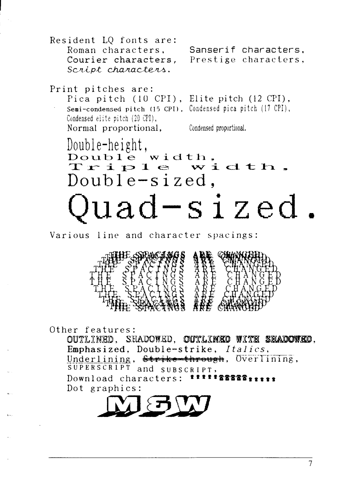 Star Micronics LC24-20 user manual Quad-s i z MI 