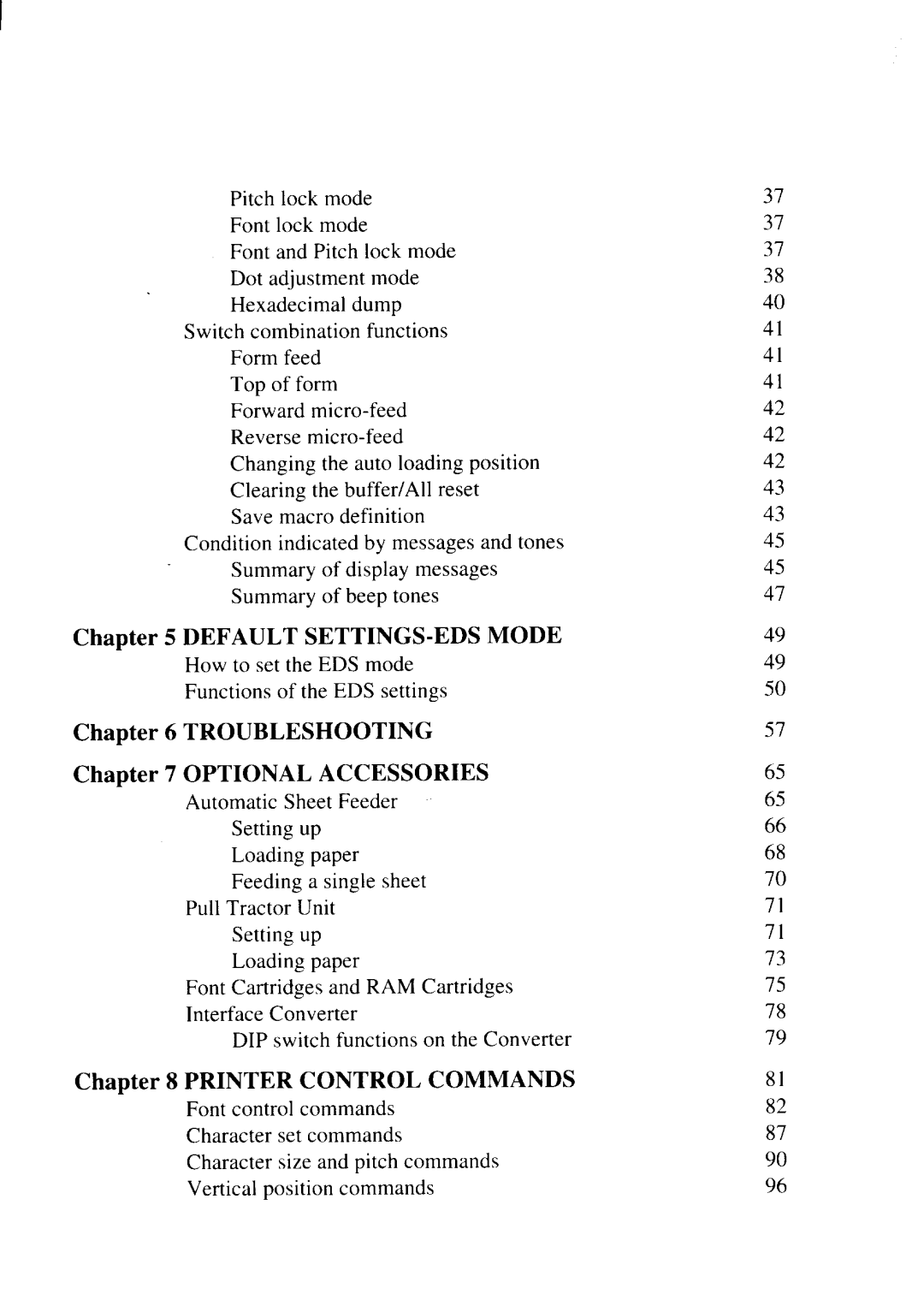 Star Micronics LC24-20 user manual Default SETTINGS-EDS Mode 