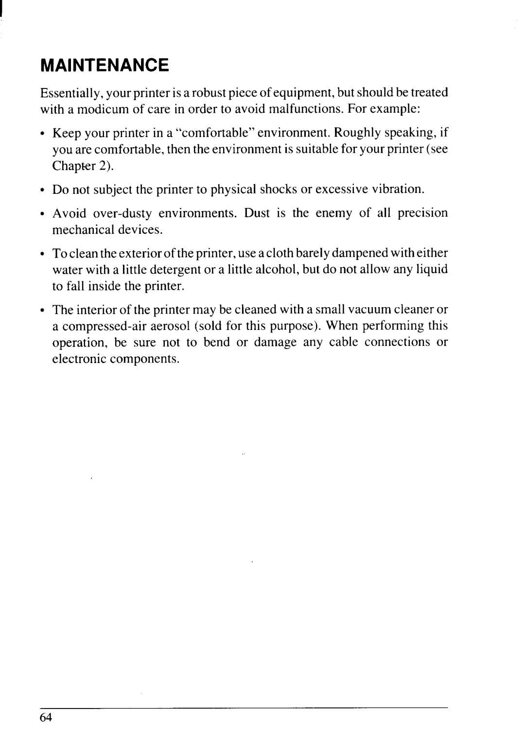 Star Micronics LC24-20 user manual Maintenance 