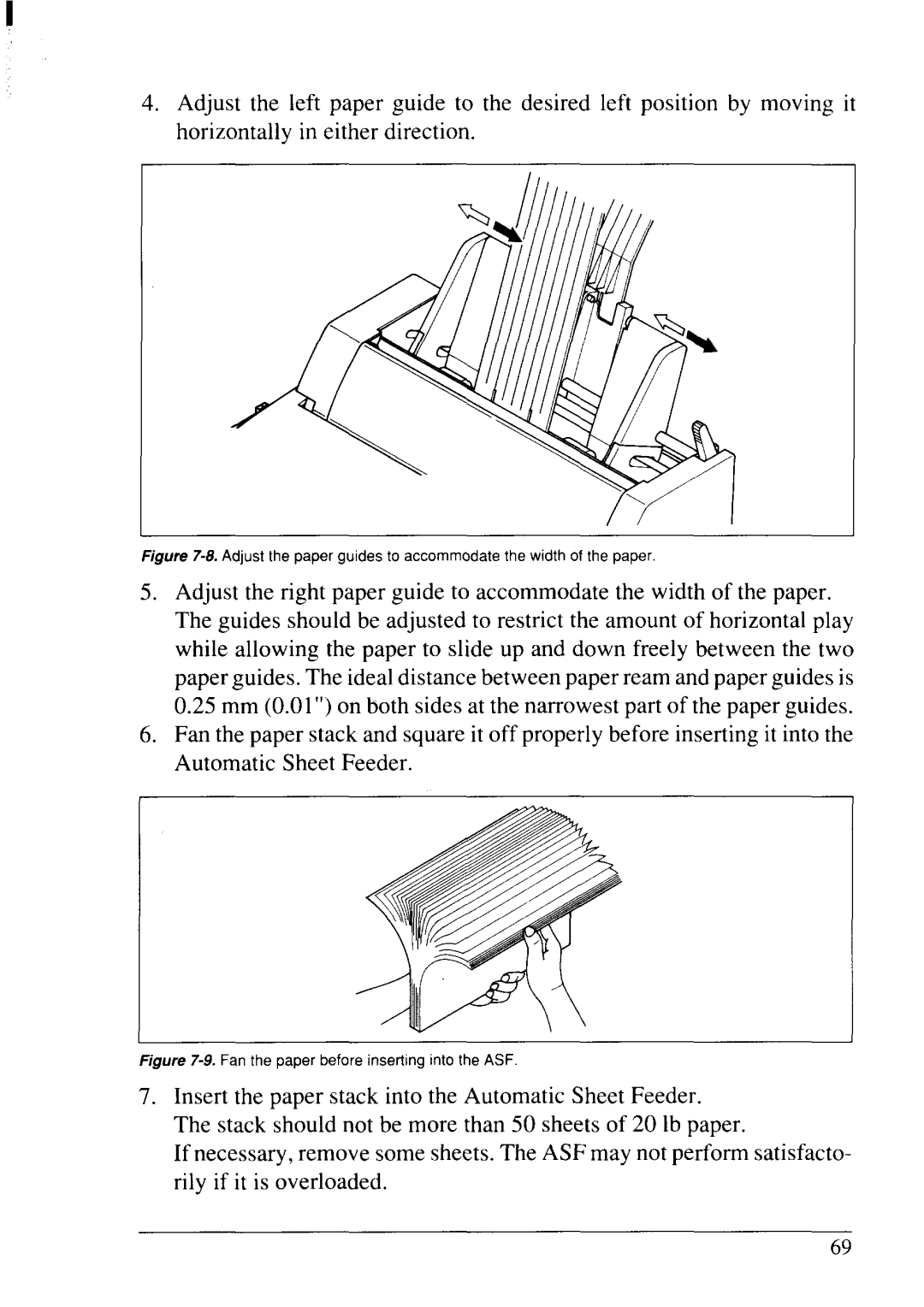 Star Micronics LC24-20 user manual Fan the paper before inserfing into the ASF 